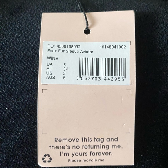 Misguided Aviation Jacket Sz 2 NWT - Picture 8 of 9